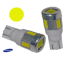 Auto LED 12/24V T10  6x chip žlutá